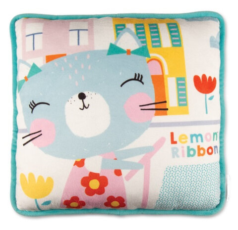 kussen junior 35 x 35 cm polyester wit/roze