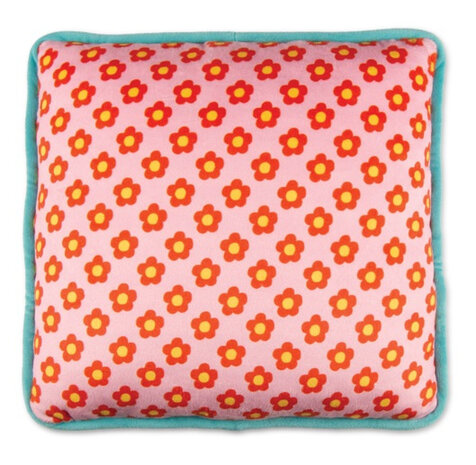 kussen junior 35 x 35 cm polyester wit/roze