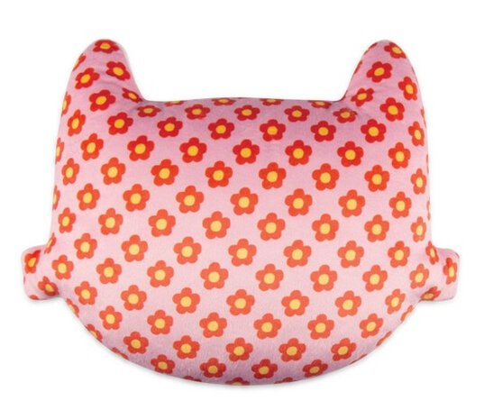 kussen junior 35 cm polyester wit/roze