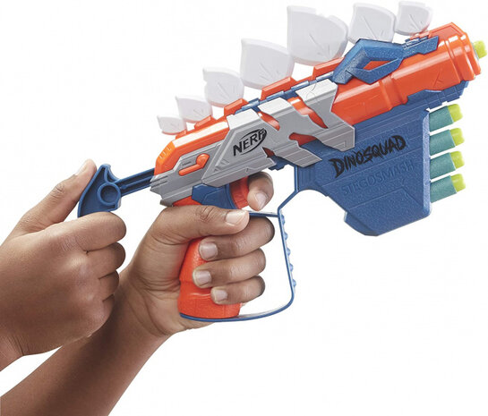 speelpistool Stegosmash Dinosquad blauw/rood 6-delig
