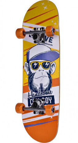 skateboard Cool Boy 71 cm hout/aluminium zwart/oranje