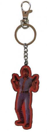 sleutelhanger Tough Guy Uzis aluminium 5 cm rood