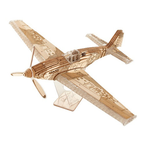 bouwpakket Speedfighter 35 x 13 x 30 cm hout bruin