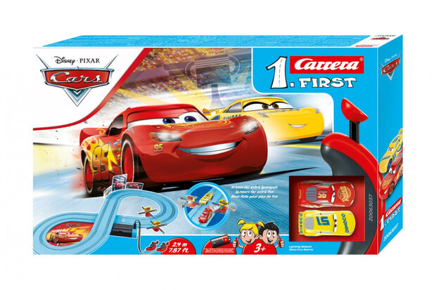 racebaanset Cars - Friends Race 240 cm lichtblauw