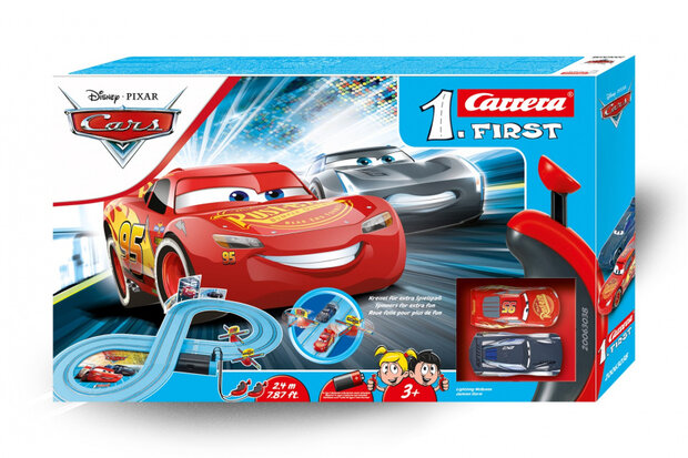 racebaanset Cars - Power Duell 240 cm lichtblauw