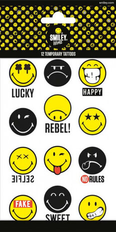 neptattoos Smiley World junior geel 12 stuks
