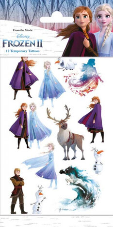 neptattoos Frozen 2 blauw/paars papier 12 stuks