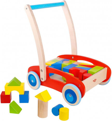 loopwagen blokken 34,5 x 40 cm hout