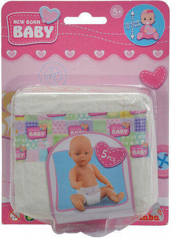 luierset New Born Baby junior wit 5 stuks mt 38-43