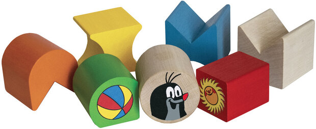 blokkenset mol junior 14 x 5,5 cm hout 7-delig