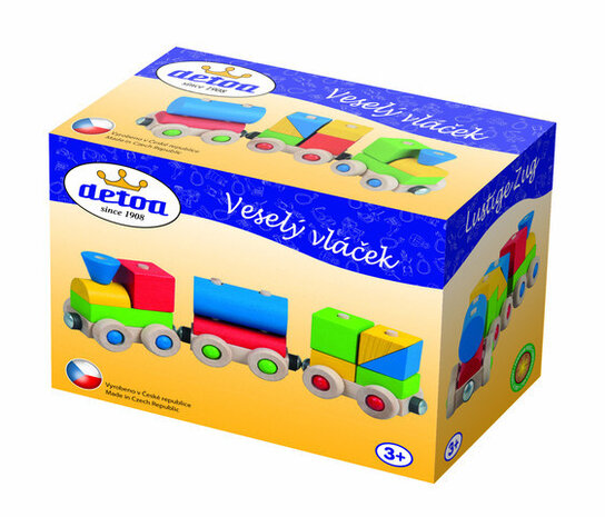 speelgoedtrein Happy Train junior 12,6 x 7,6 cm hout