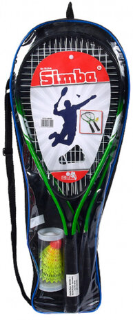 badmintonset staal groen 6-delig