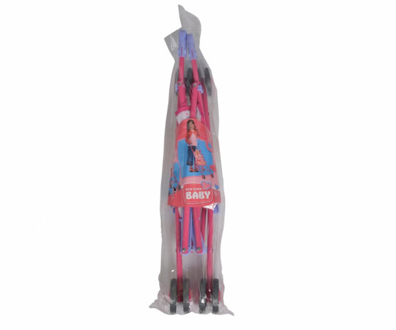 poppenbuggy meisjes 57 cm roze/wit