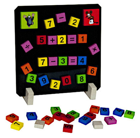 leerspel cijfers en tekens junior 16,5 cm hout 40-delig