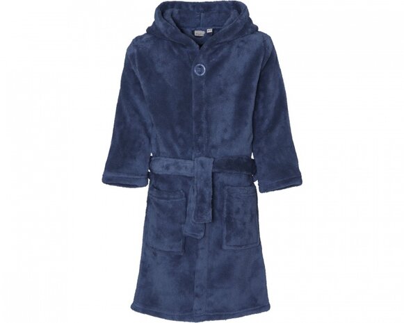 badjas junior polyester donkerblauw maat 170/176