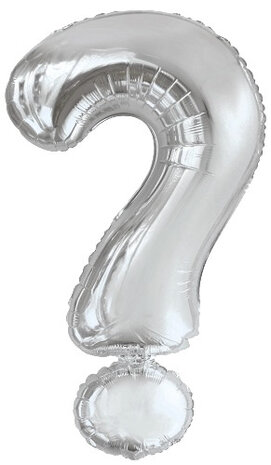 folieballon vraagteken 86 cm zilver