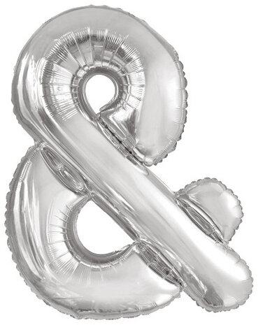 folieballon &amp;-teken 86 cm zilver