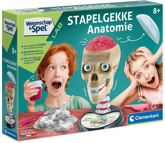 leerspel Stapelgekke Anatomie gips beige 12-delig