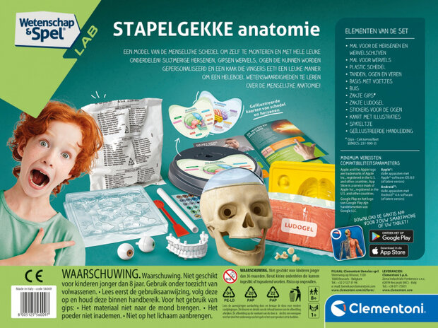 leerspel Stapelgekke Anatomie gips beige 12-delig