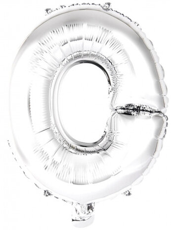 letterballon O folie 34 cm zilver