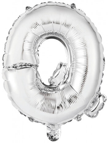 letterballon Q folie 34 cm zilver