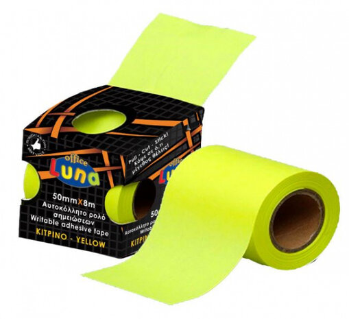 etiketten Sticky Notes 50 mm x 8 m papier geel