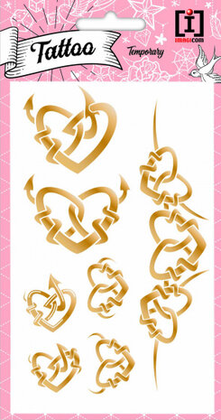 plaktattoos junior 19 x 10 cm papier goud 7-delig