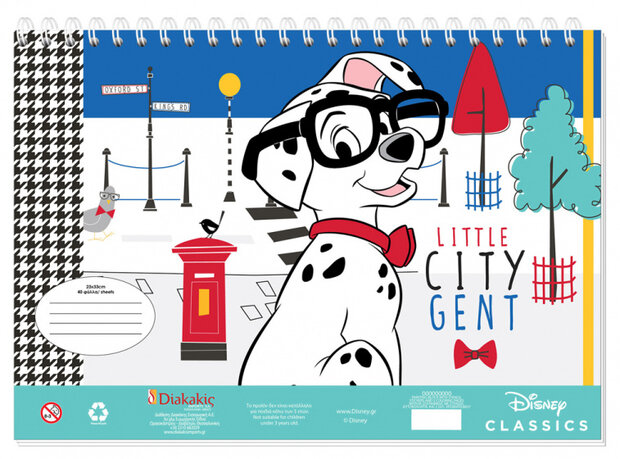 kleur- en stickerboek 101 Dalmati&euml;rs 23 x 33 cm blauw
