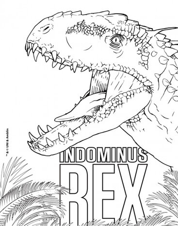 kleurboek T-rex papier groen/blauw 7-delig