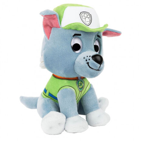 knuffel Paw Patrol Rocky 15 cm pluche groen/grijs