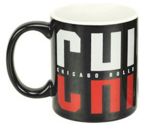 mok Chicago Bulls 14 x 9 cm keramiek zwart/wit