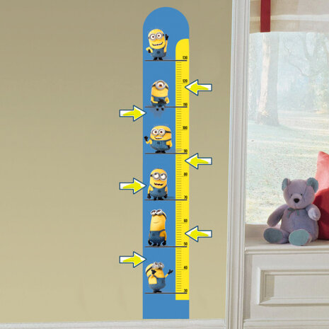 muursticker Minions Grow Chart junior 50 x 70 cm geel