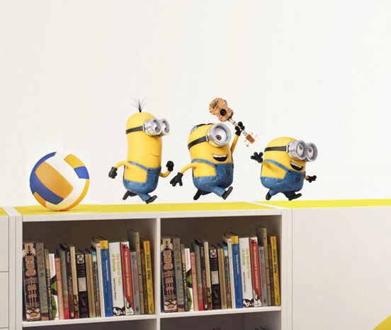 muursticker Minion Selfie &amp; Run junior 50 x 70 cm geel
