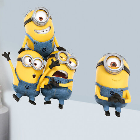 muursticker Minion Finger in Eye junior 50 x 70 cm geel