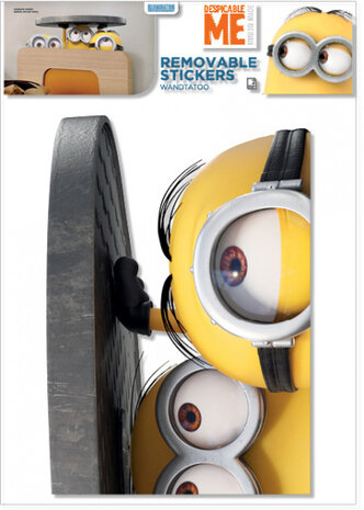 muursticker Minions Manhole 29,7 x 42 cm geel 2-delig
