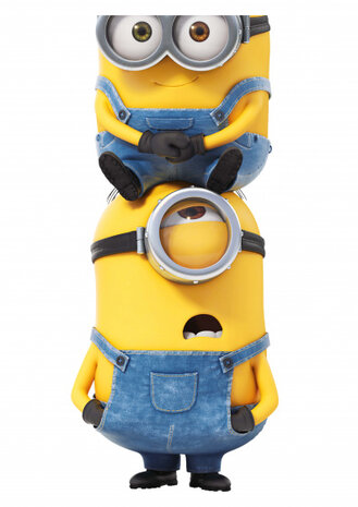 muursticker Minions Trio 29,7 x 42 cm vinyl geel 2-delig