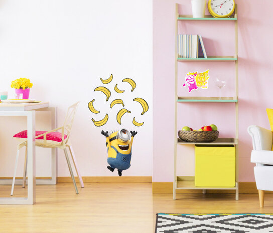 muursticker Minions Banana 29,7 x 42 cm geel 2-delig