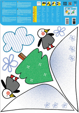 muursticker Snow 50 x 70 cm vinyl wit 2-delig