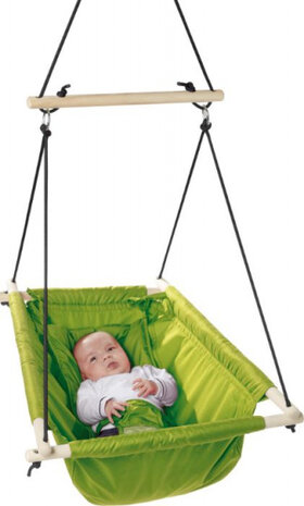 hangschommel 61 x 77 x 28 cm hout/polyester groen