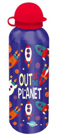 drinkfles Space junior 500 ml aluminium donkerblauw