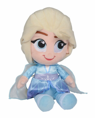 knuffel Elsa meisjes 25 cm pluche blauw
