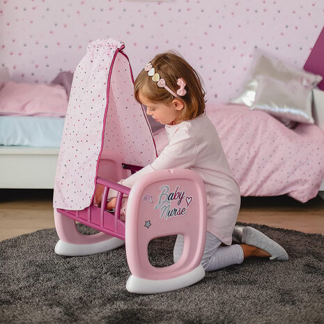 poppenwieg Nurse meisjes 68,7 x 46,9 cm roze/paars