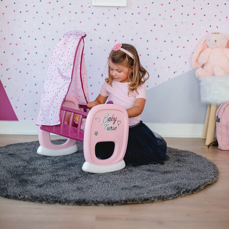 poppenwieg Nurse meisjes 68,7 x 46,9 cm roze/paars