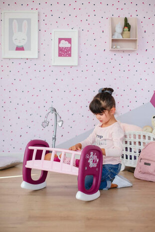 poppenwieg Nurse meisjes 47 x 49,4 cm roze/paars