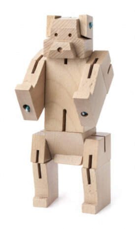 speelfiguur SquareBear&nbsp;7,5 x 20 cm hout naturel