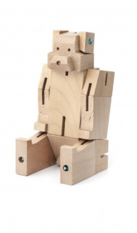 speelfiguur SquareBear&nbsp;7,5 x 20 cm hout naturel