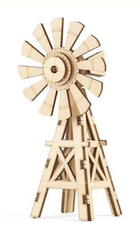 3D-puzzel Windmill 15 x 11 cm hout naturel
