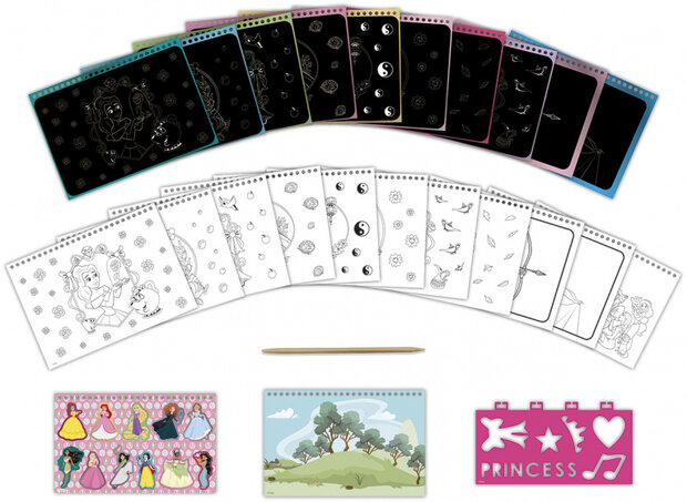 kleurboek Disney Princess meisjes 23,5 cm roze 24-delig