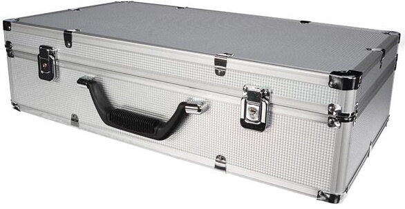 koffer microfoon 50 x 27 cm aluminium zwart/zilver