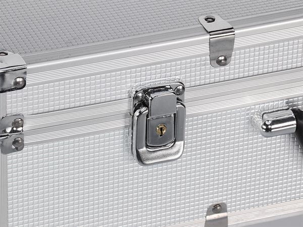 koffer microfoon 50 x 27 cm aluminium zwart/zilver
